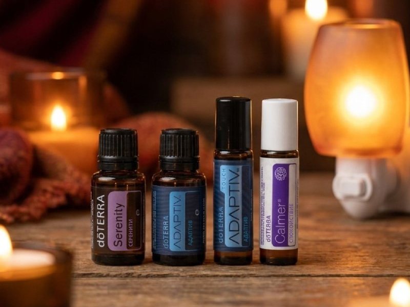 Смеси dōTERRA Серенити, Адаптив и Спокойствие при свечах